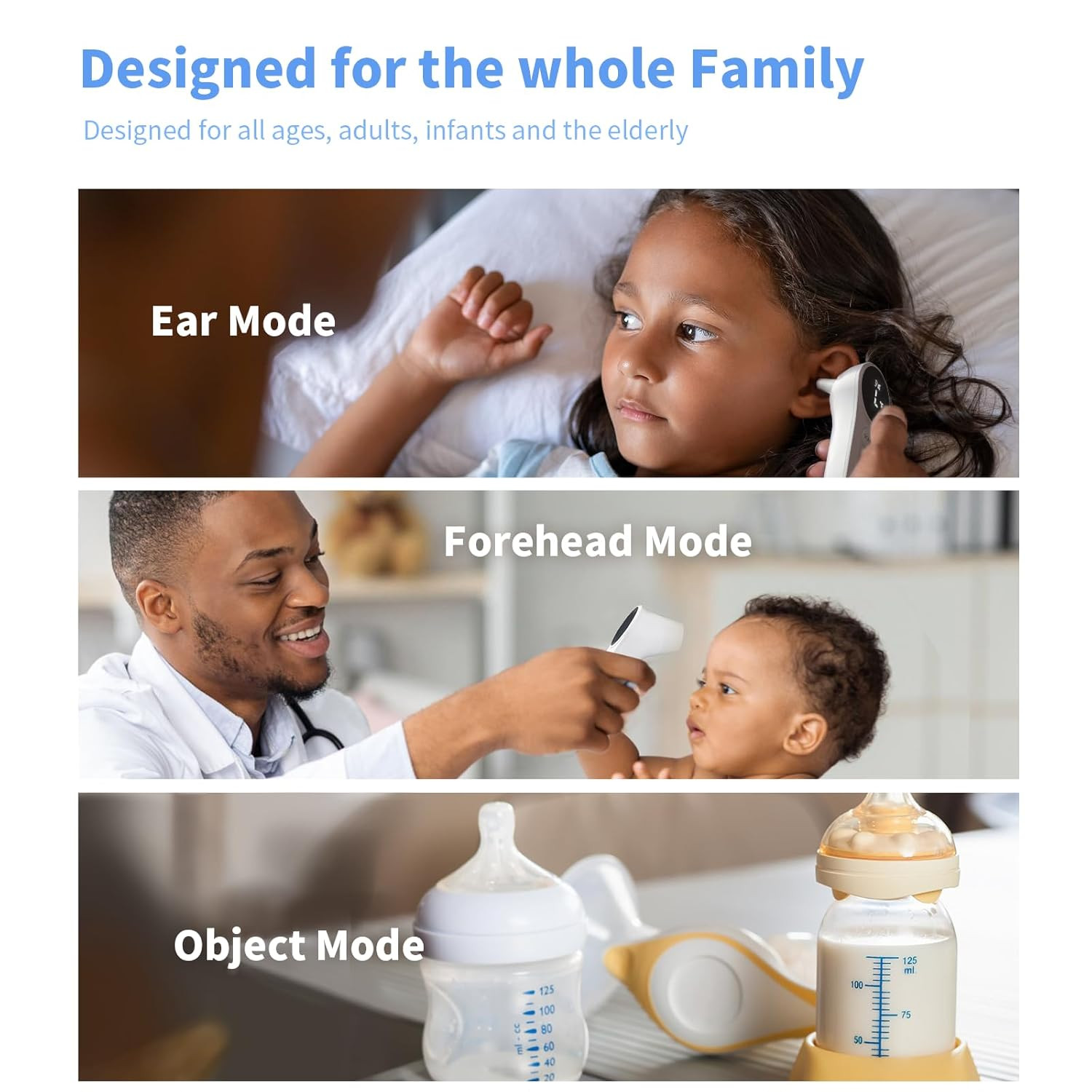 Ear and Forehead Thermometer for Adults and Kids | 2X Accuracy Infrared Digital