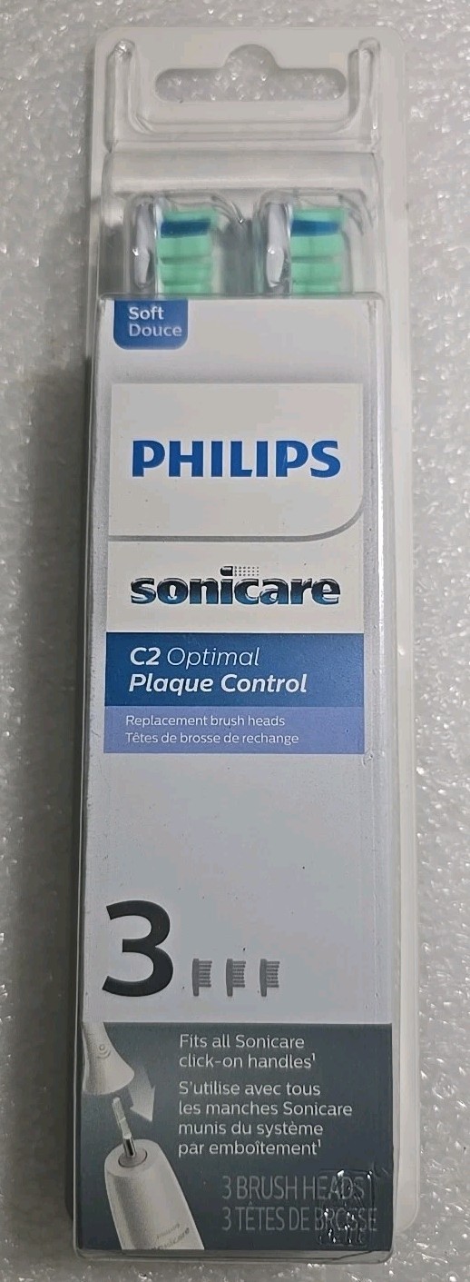 NEW Philips Sonicare C2 Optimal Plaque Control Toothbrush Replacement Heads 3 pk