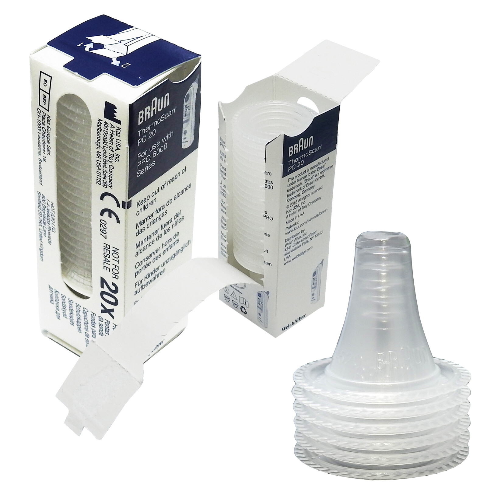 20 Welch Allyn Braun Lens Covers for Braun Thermoscan Thermometer OEM 1 pack