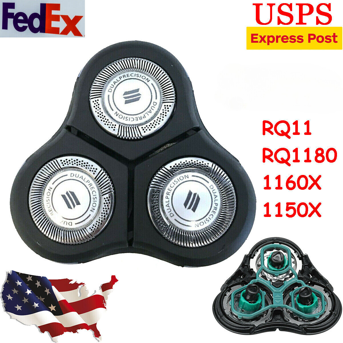 Replacement Shaver Head for SensoTouch RQ11 RQ1180 1150X 1160X Razor Blades