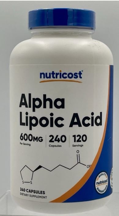 Nutricost Alpha Lipoic Acid 600mg 240 Capsules Antioxidant Supplement Exp 05/28