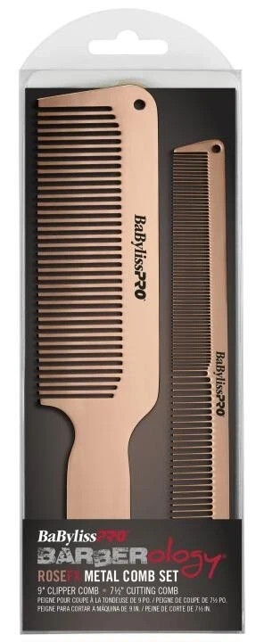 BRAND NEW! BaBylissPRO Barberology ROSEFX Metal Comb Set | BCOMBSET2RG