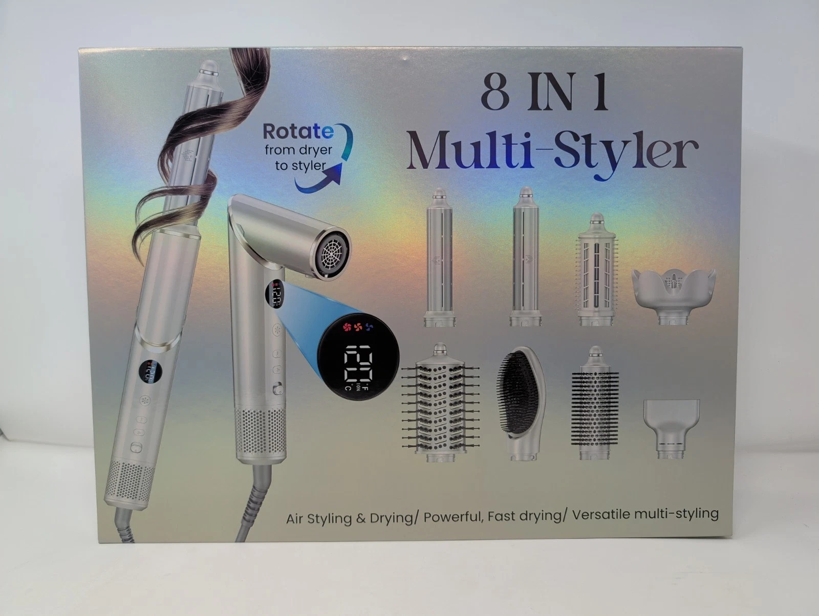 8-in-1 High-Speed Hair Dryer Brush Set – Ionic Hot Air Styler, Auto Curlers