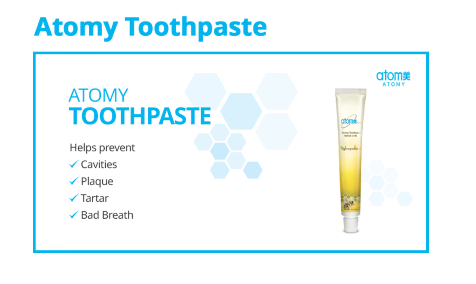 Atomy Propolis Toothpaste Oral Care Green Tea Extract 1set (50 grams X 4 tubes)