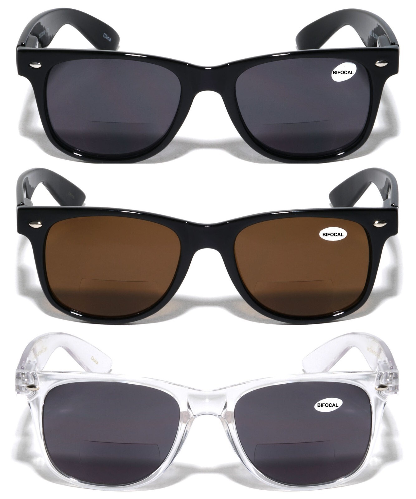 3 Pairs Classic Men Women BiFocal Reading Sunglasses – UV400 Protection Reader