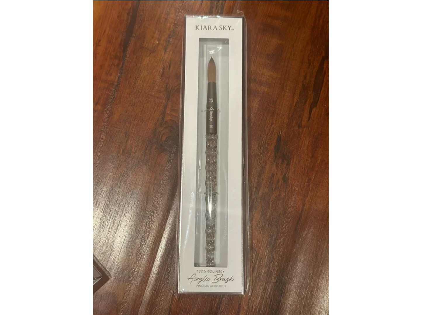 Kiara Sky Acrylic Nail Brush 100% Kolinsky – Size #8 to #20 Clear/ Pink/ Black