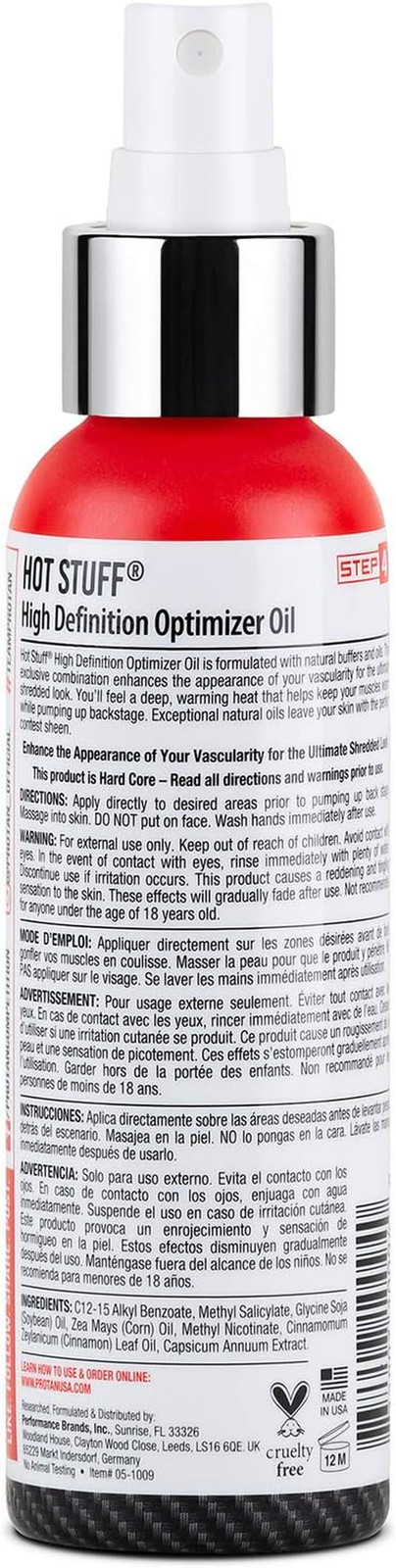 Hot Stuff Maximum Vascularity High Definition Optimizer Posing Oil (4 Fl. Oz By