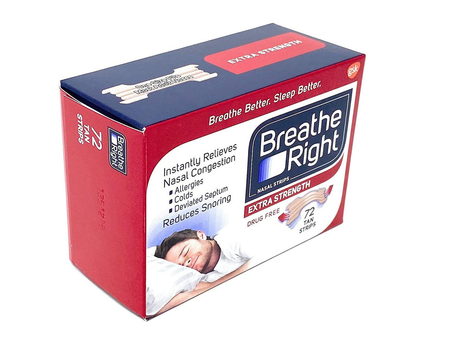 Breathe Right Extra Strength Tan Nasal Strips 72 TAN STRIPS PREMIUM PACK 2027+