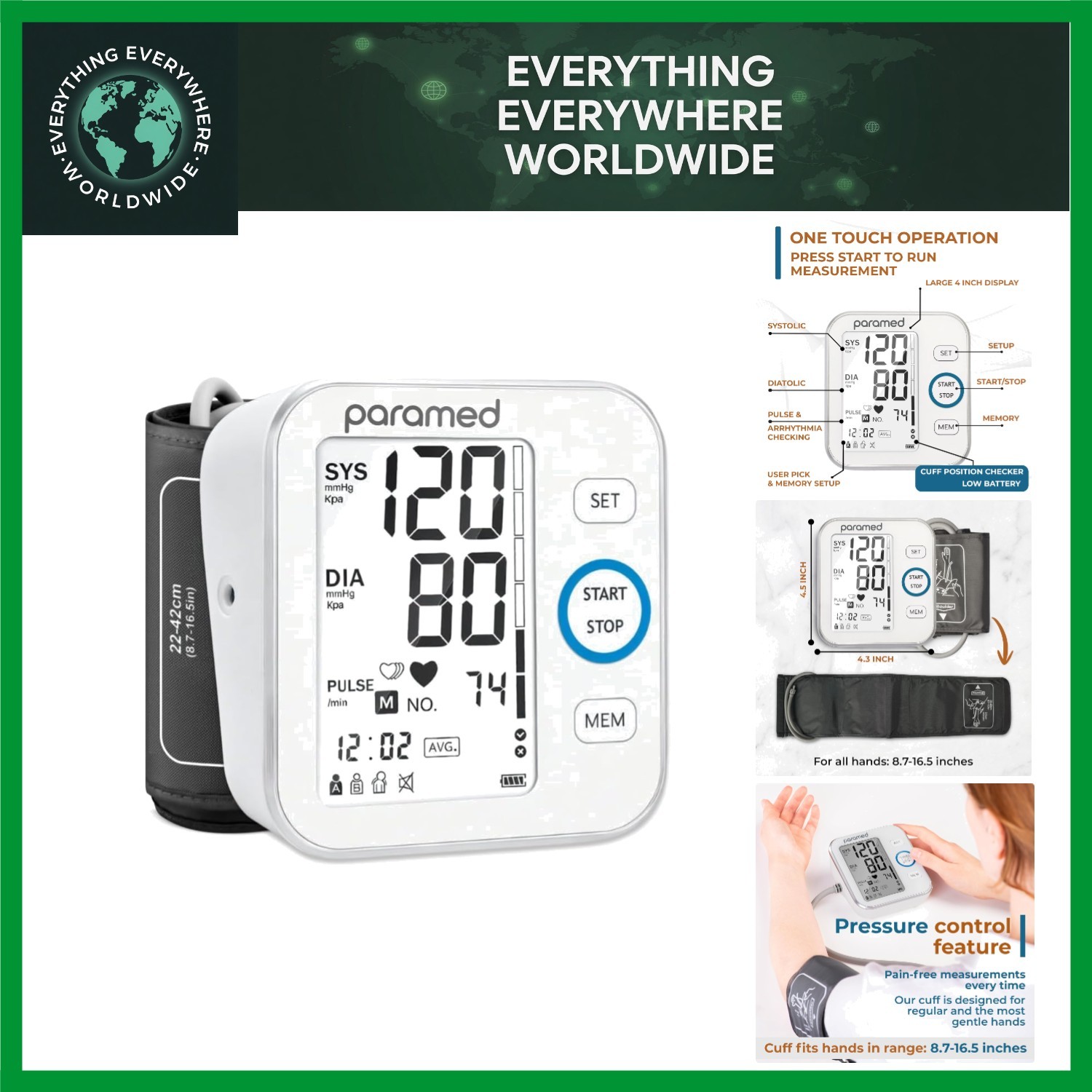 Essential Home Blood Pressure Monitor – Automatic, Adjustable, and User-Friendly