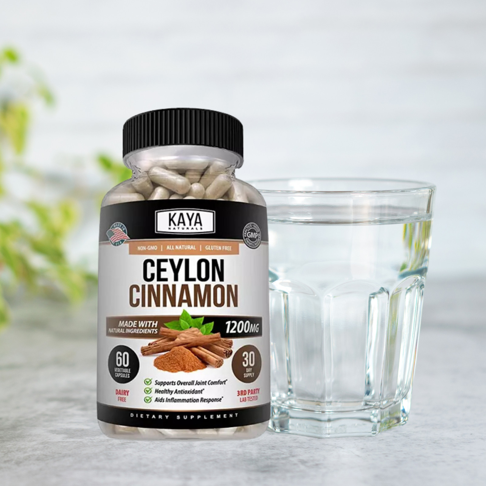 True Organic Ceylon Cinnamon Capsules 1200mg Highest Potency Blood Sugar Support