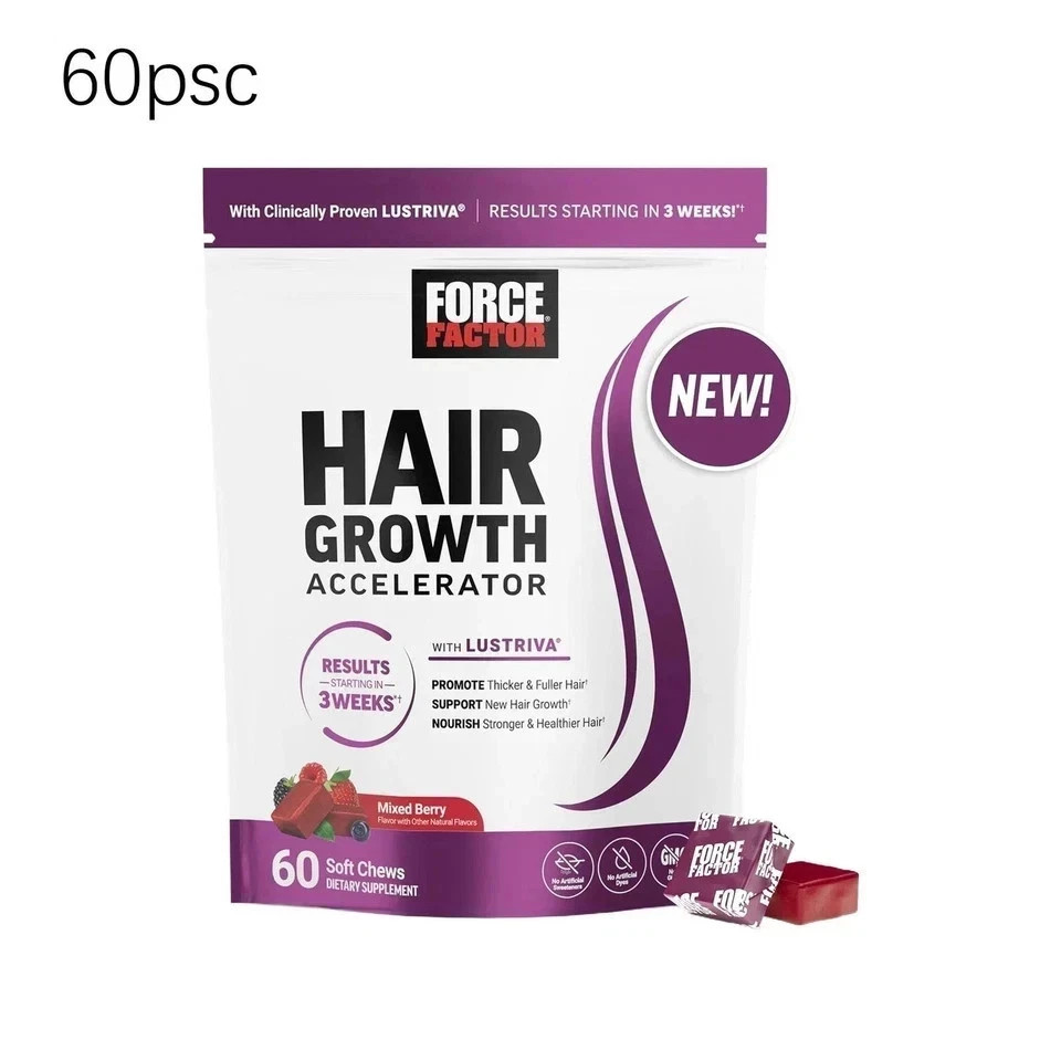 Force Factor Hair Growth Accelerator Soft Chews, Hair Growth Vitamins For Women