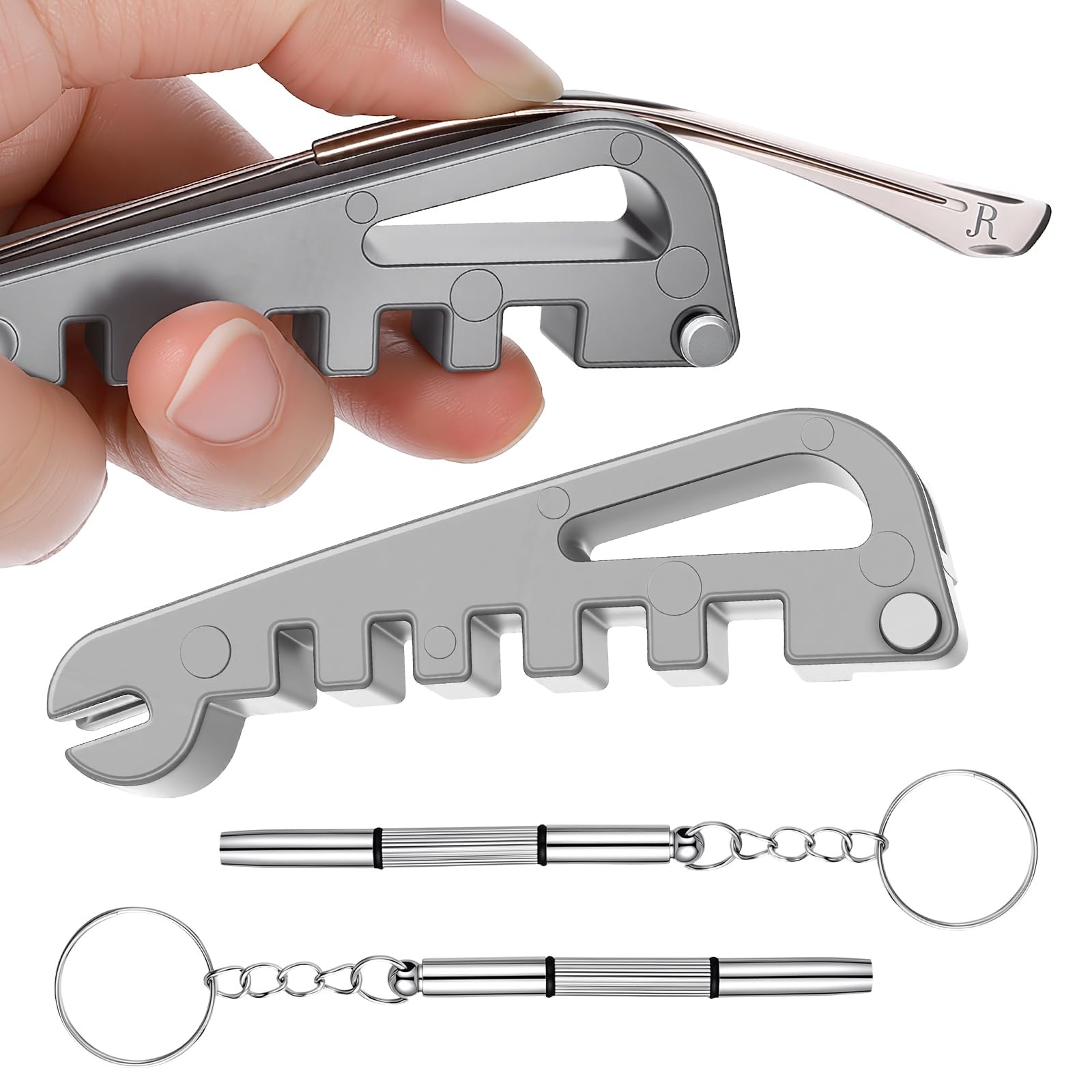 1PCS Eyeglass Frame Adjustment Tool with 2PCS 3-in-1 Screwdriver Kit, Eyeglas…