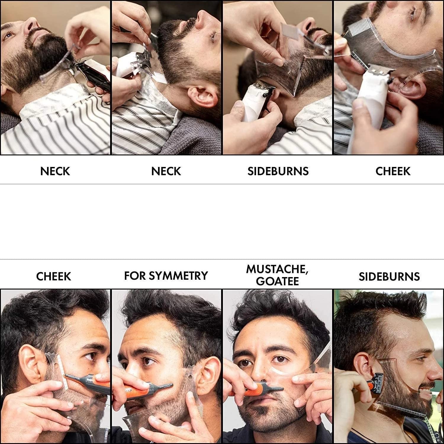 Beard Shaping & Styling Tool With Comb for Large (2 Count), Clear-1pcs