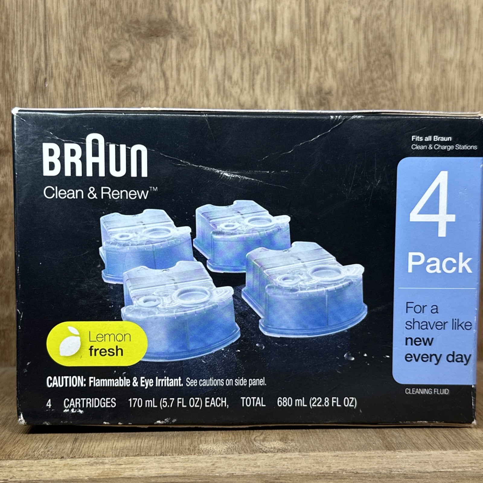 Braun Clean & Renew CCR Refill Cartridges 4 Pack Fits All Stations Lemon Fresh