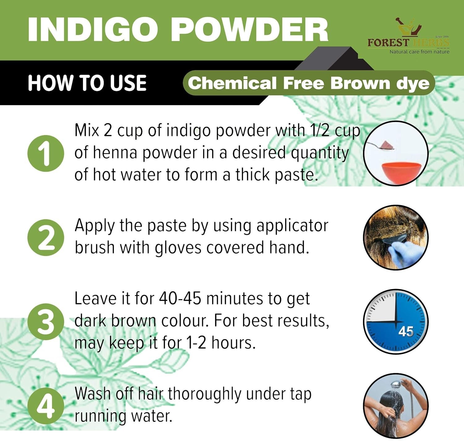 The Forest Herbs Natural Care From Nature Indigo Leaves Powder, 200g (Pack Of 1)