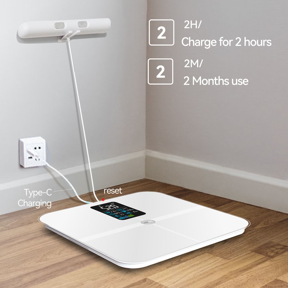 Body Fat Scales with Hand Sensor Full Body Composition Scale Universal White
