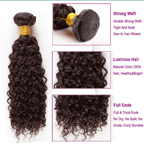 Virgin Brazilian Jerry Curl Human Hair One Bundle Sew In Hair Extension 5 Colors