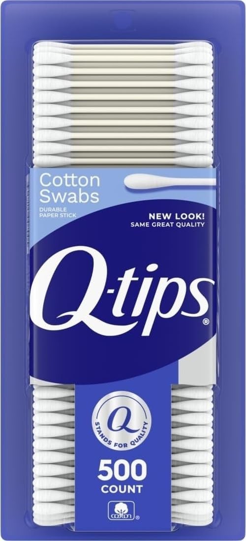 Q-tips Cotton Swabs, Original, For Home, First Aid and 500 Count, White