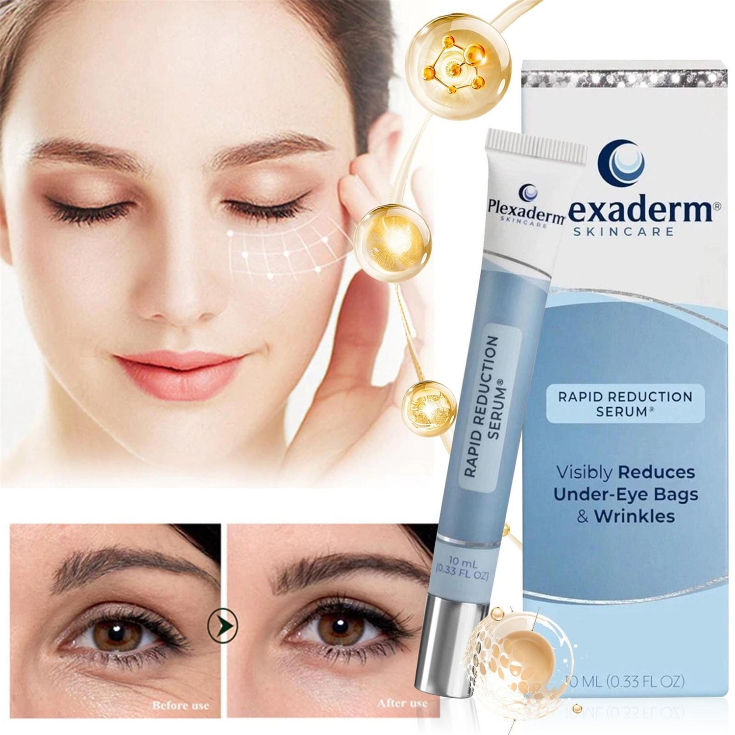 1-3X Plexaderm Rapid Reduction Eye Serum,Visibly Reduces Under-Eye Bags,Wrinkles