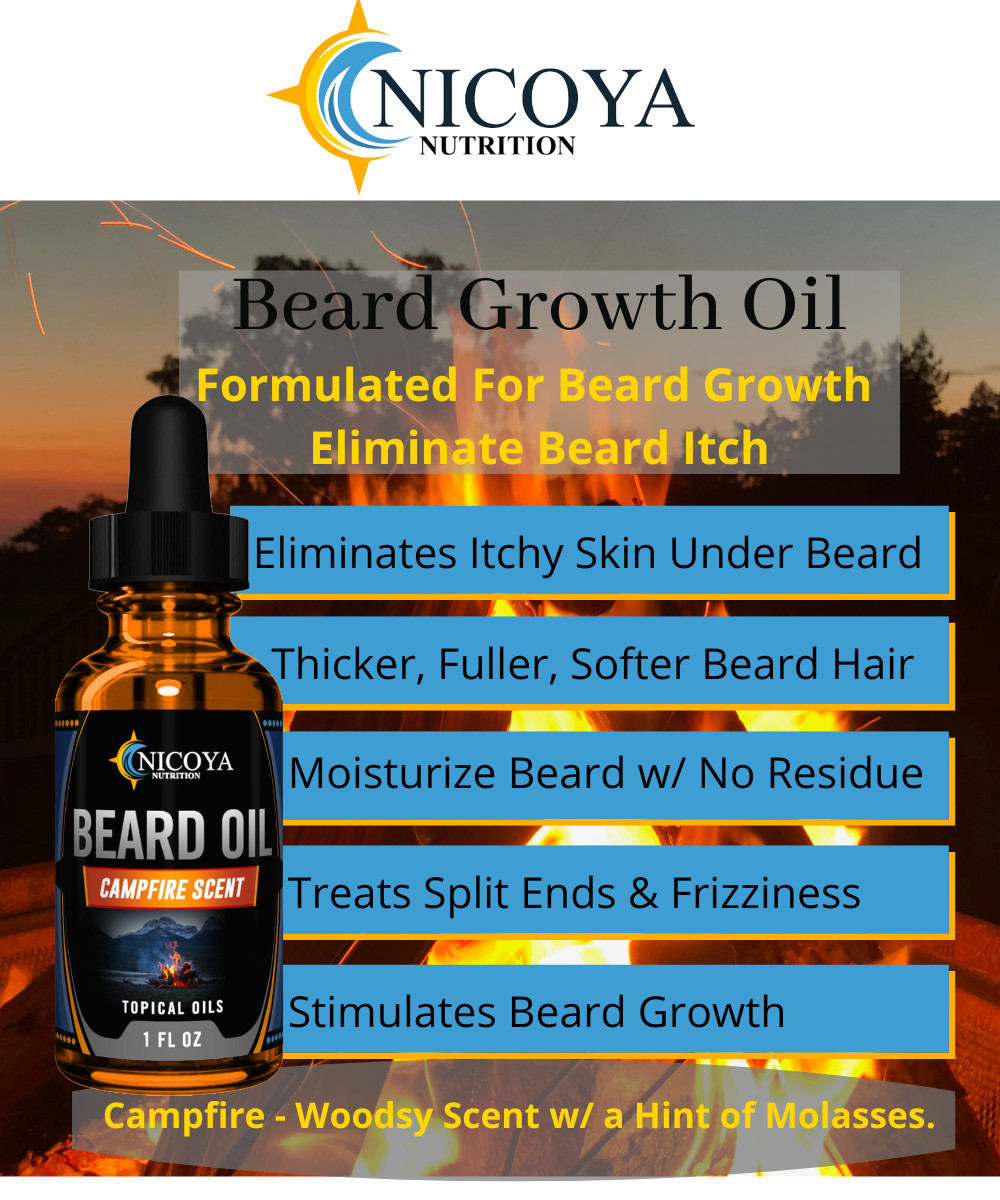 Beard Growth Oil – Fast Growing Beard Mustache Facial Hair oil for Men -Sweet 60