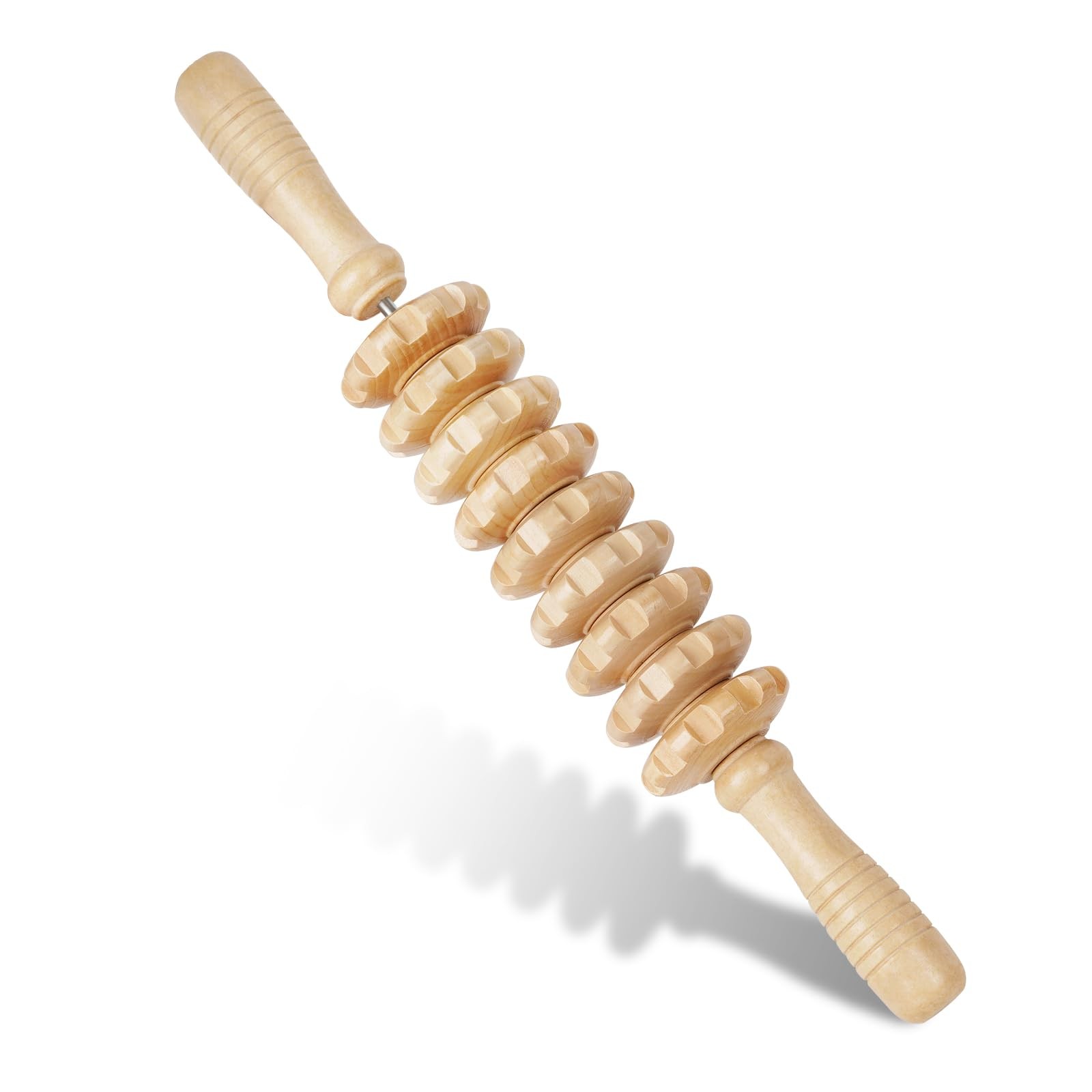 Manual Wooden Fascia Massage Roller Stick for Legs Body Color1