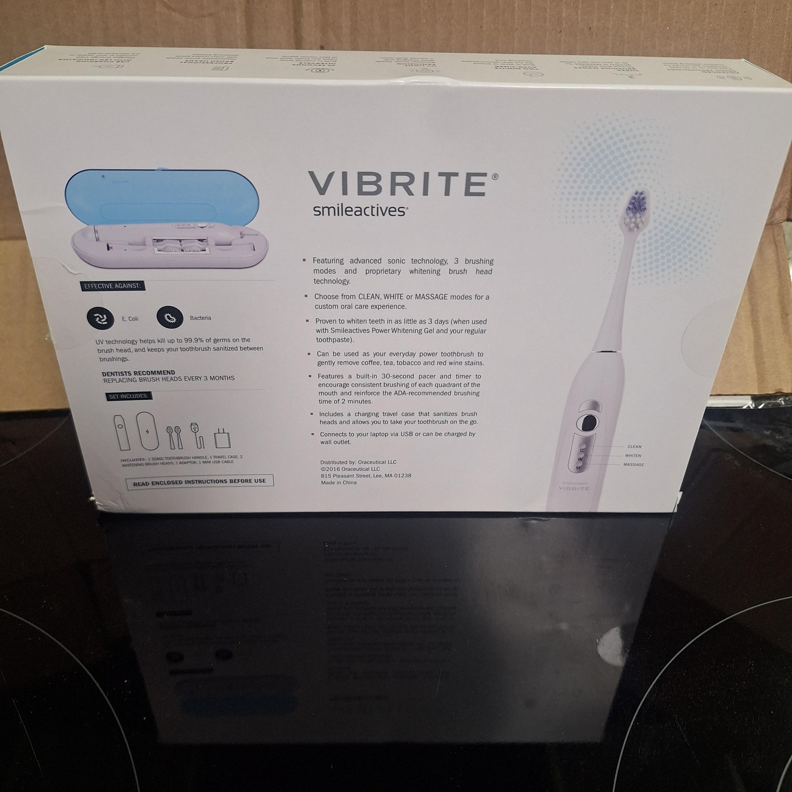 New Vibrite Smileactives Advanced Sonic Electric Whitening Toothbrush