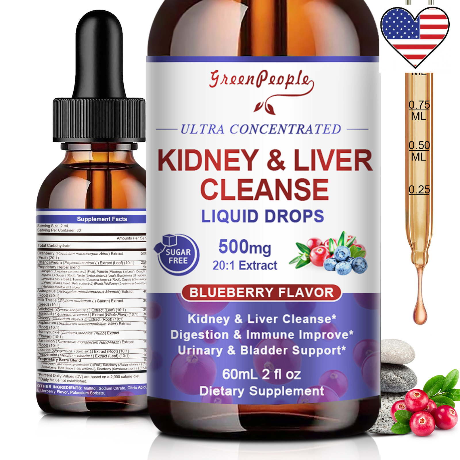 Kidney Cleanse Detox & Repair Drops Urinary Tract And Liver Cleanse 2oz