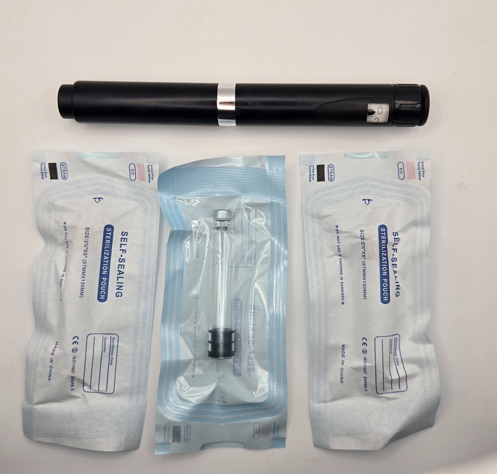 MetaTRIM Reusable 60u V2 Metal Peptide Injection Pen + 3 Sterilized 3ml Vials