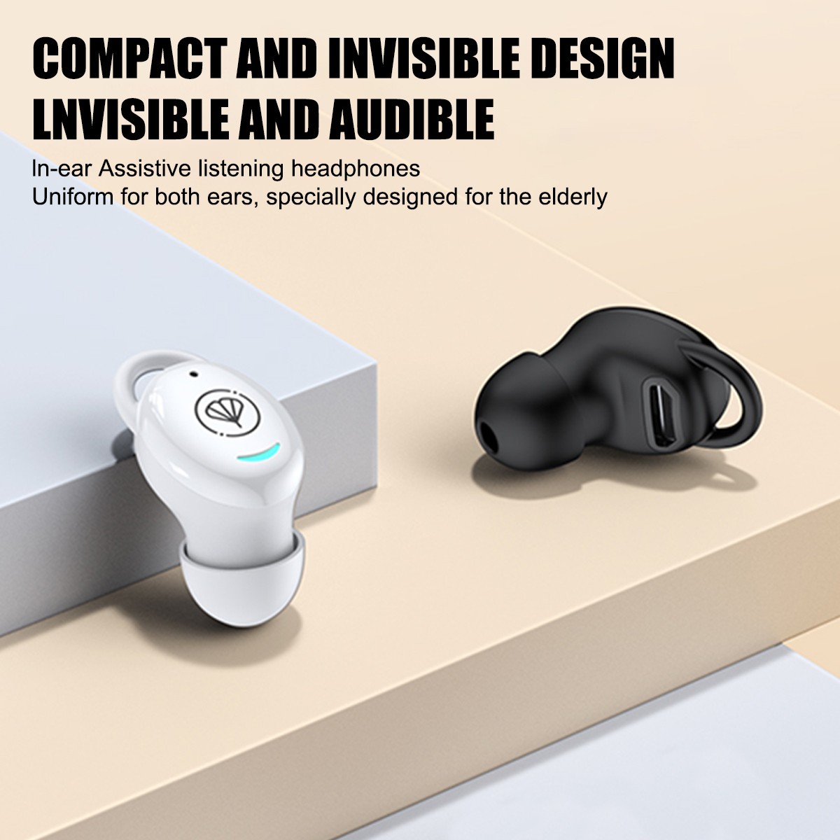 Pair Rechargeable Digital Invisible Hearing Aids Mini ITE Sound Voice Amplifier