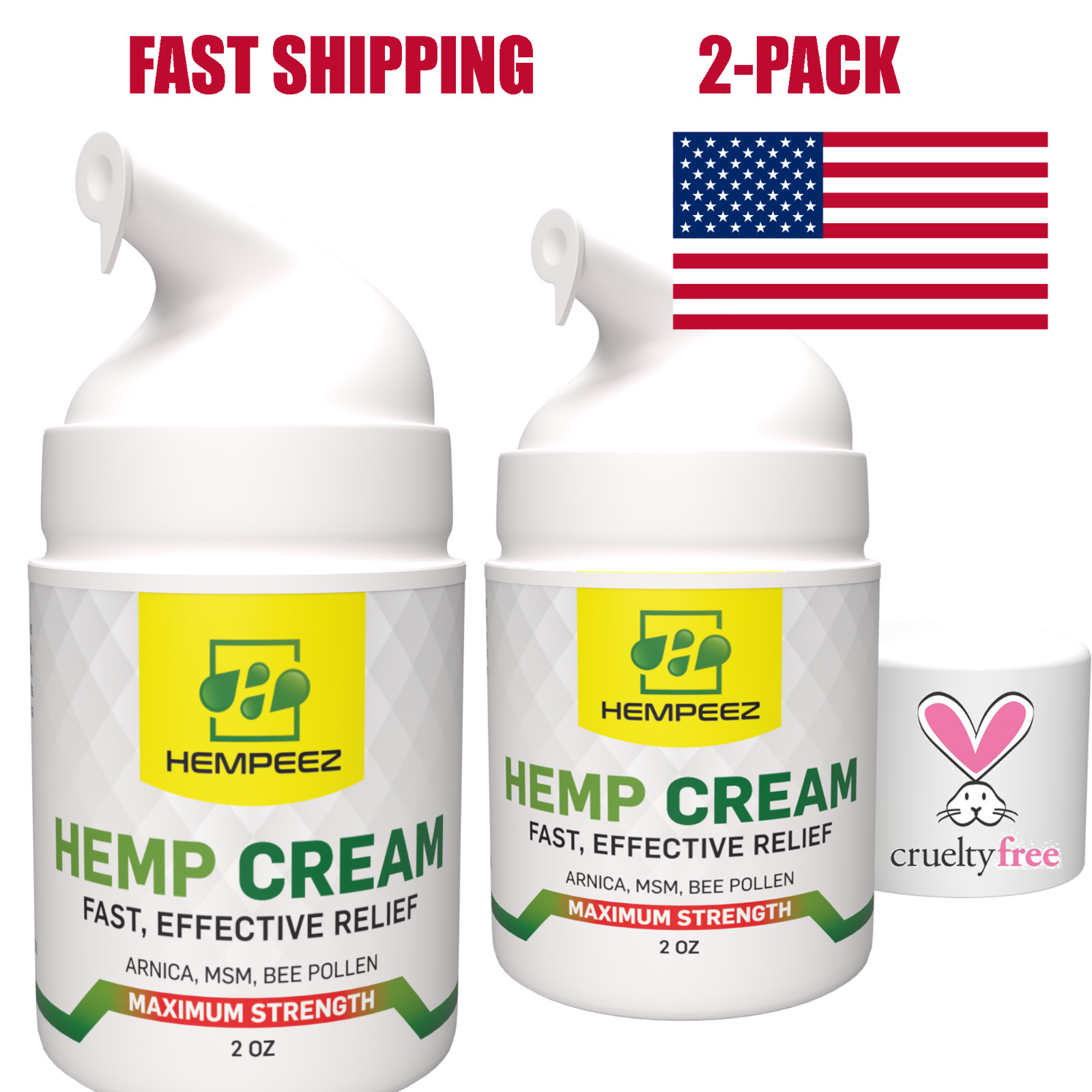 Hemp Pain Cream – Fast, Strong Relief – Soothe Sore Muscles, Joints, and Nerves