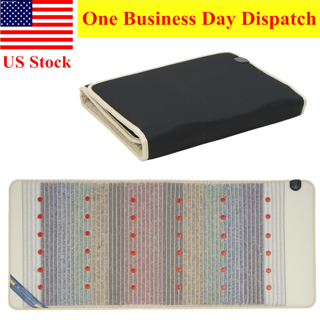 Tourmaline Heating Mat Far Infrared PEMF Seven Color Crystal Pad