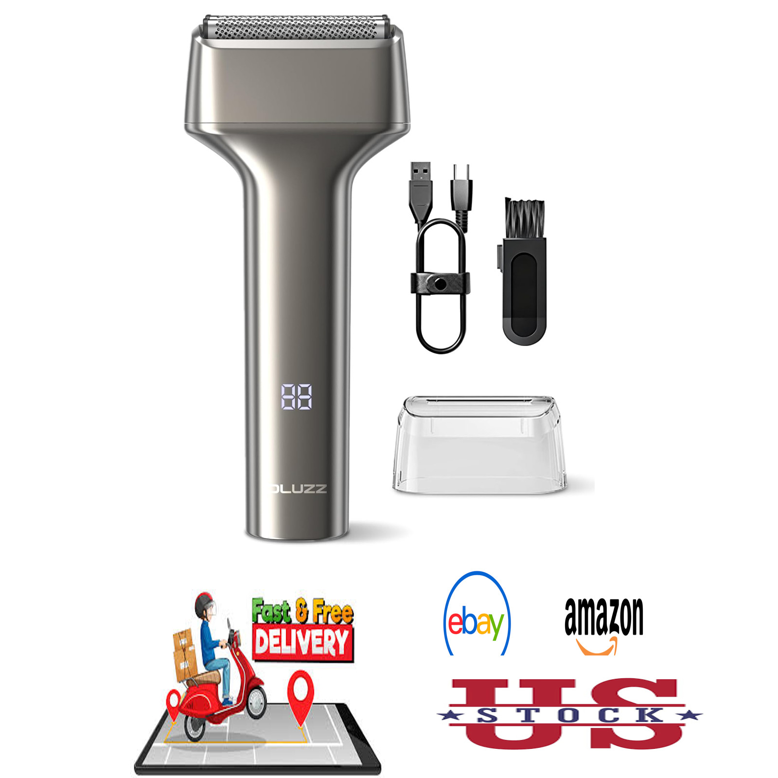 Electric Foil Shaver Men Mini Face Beard Razor Small Portable Compact