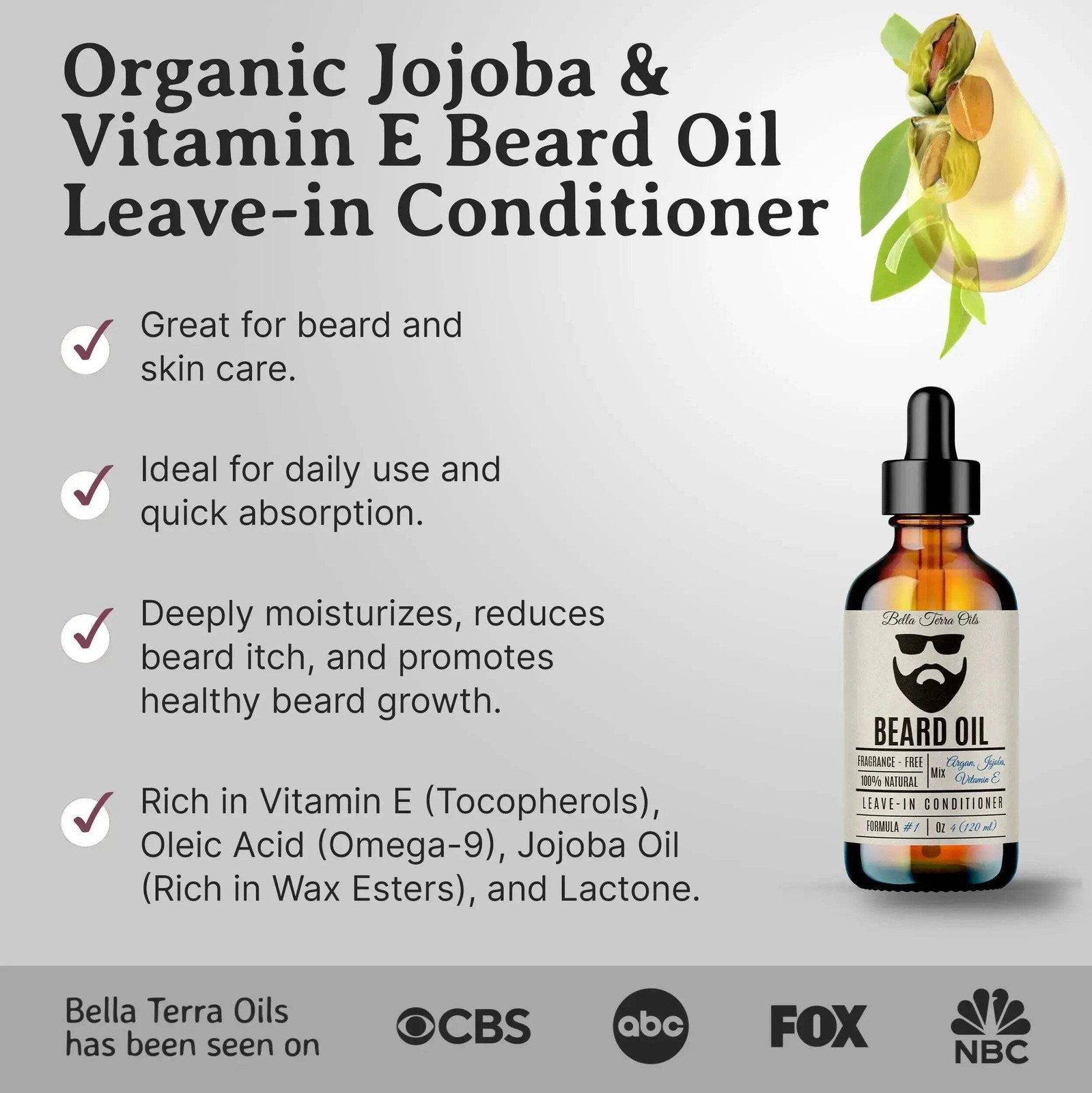 Beard Oil: Premium Blend, Nourishes & Softens, Ideal for Facial Hair Care