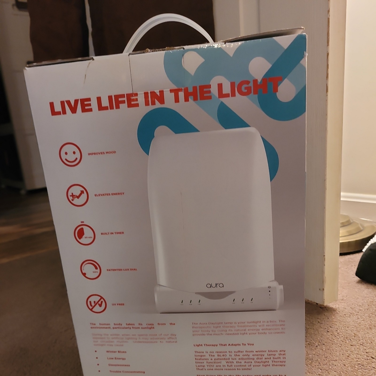 Aura Daylight Light Therapy Lamp- Slightly Used- Great Condition.