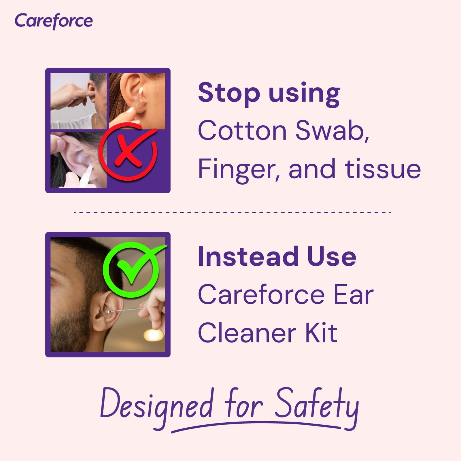 Careforce Ear Wax Cleaner Set – 6 Pcs Reusable Tool Kit with Storage Pack