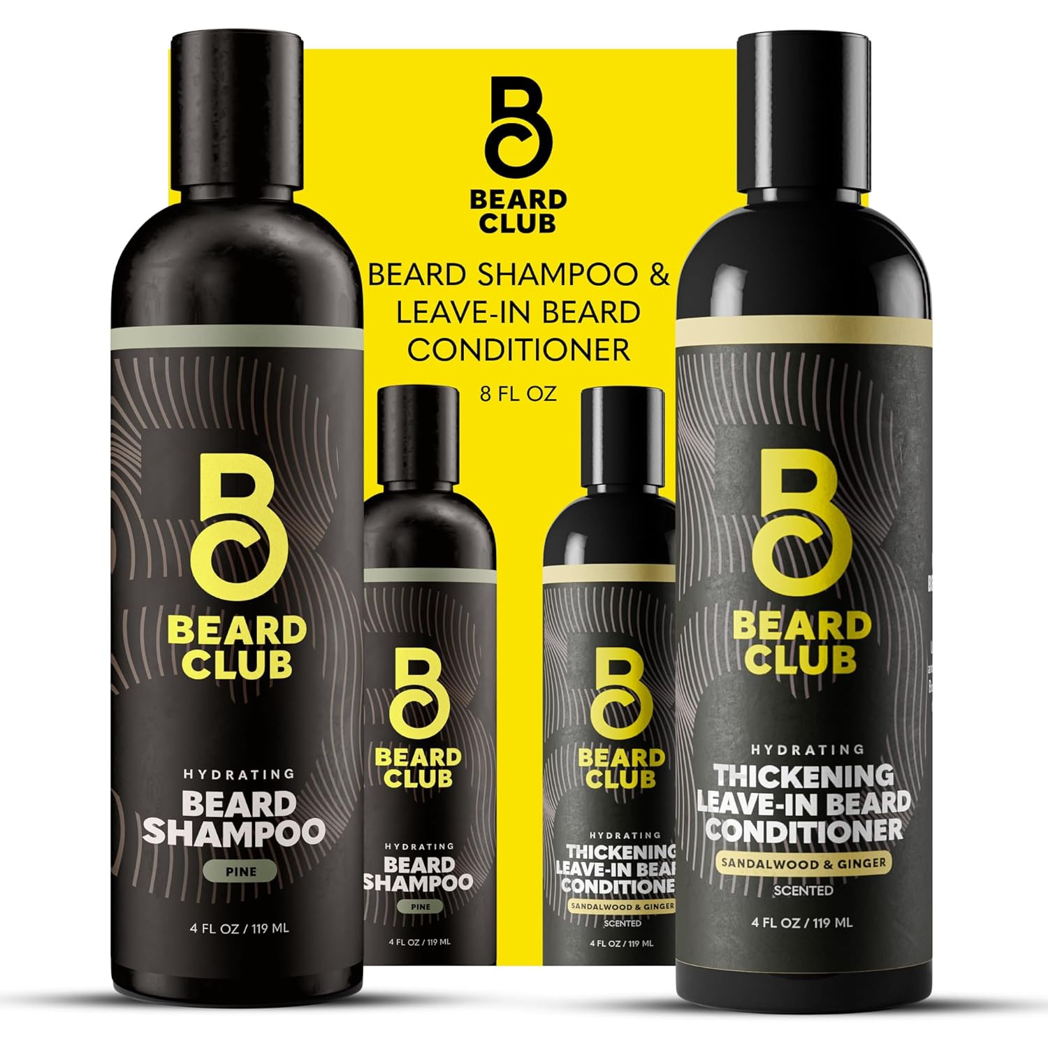 Beard Wash and Conditioner Set – Facial Hair Shampoo & Leave-In Conditioner for