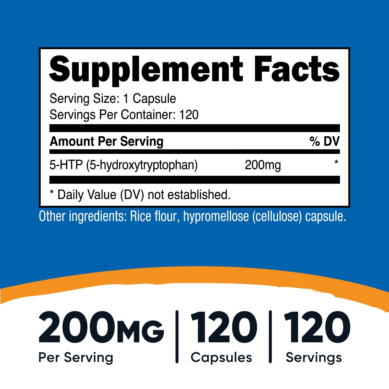 Nutricost 5-HTP 200mg, 120 Capsules (5-Hydroxytryptophan) – Gluten Free, Non-GMO