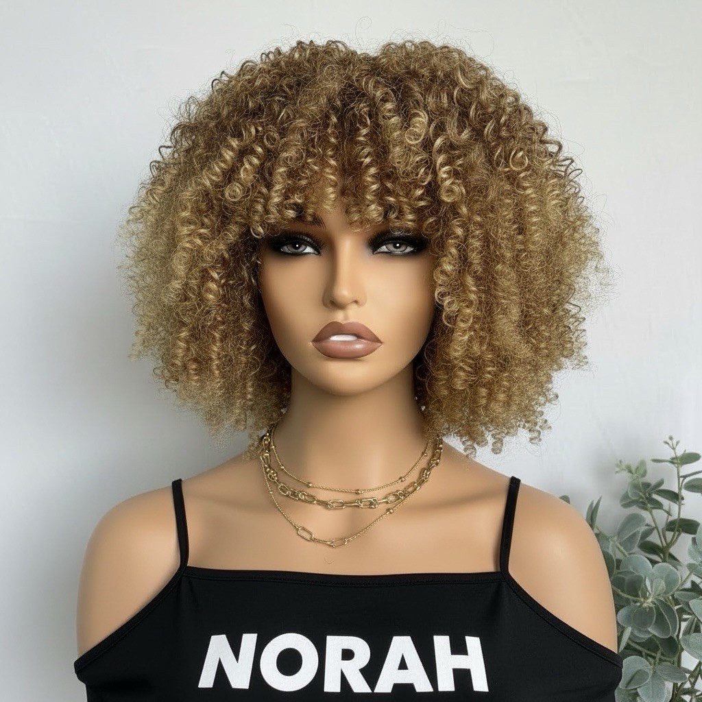 Women Curly Wig. Synthetic Frontal. High Quality Futura F Honey Blond Glue-less