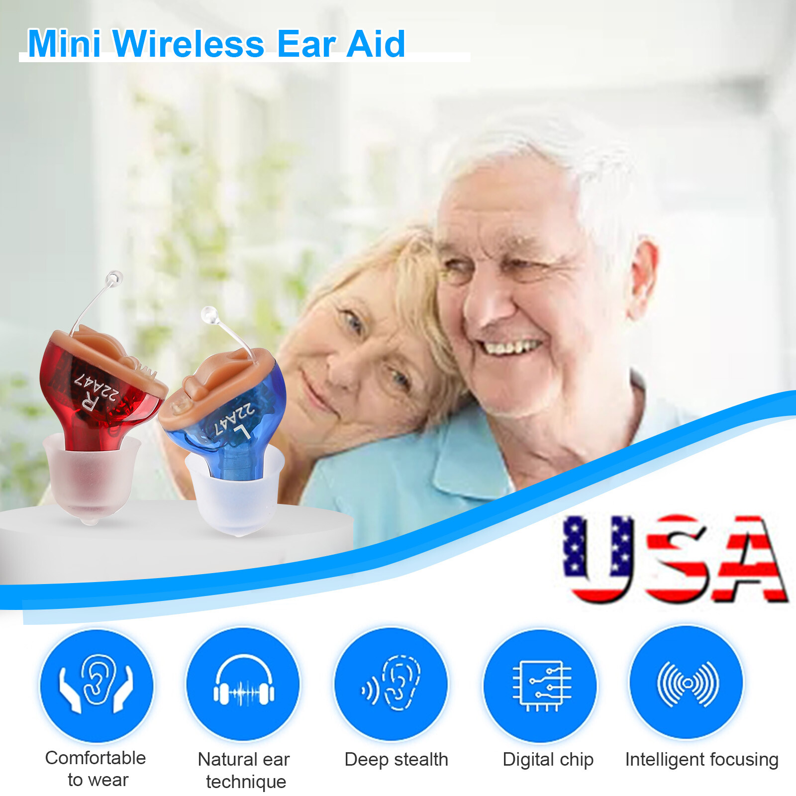 Mini Hearing Aids Digital Invisible In Ear Small Sound Voice Amplifier Enhancer