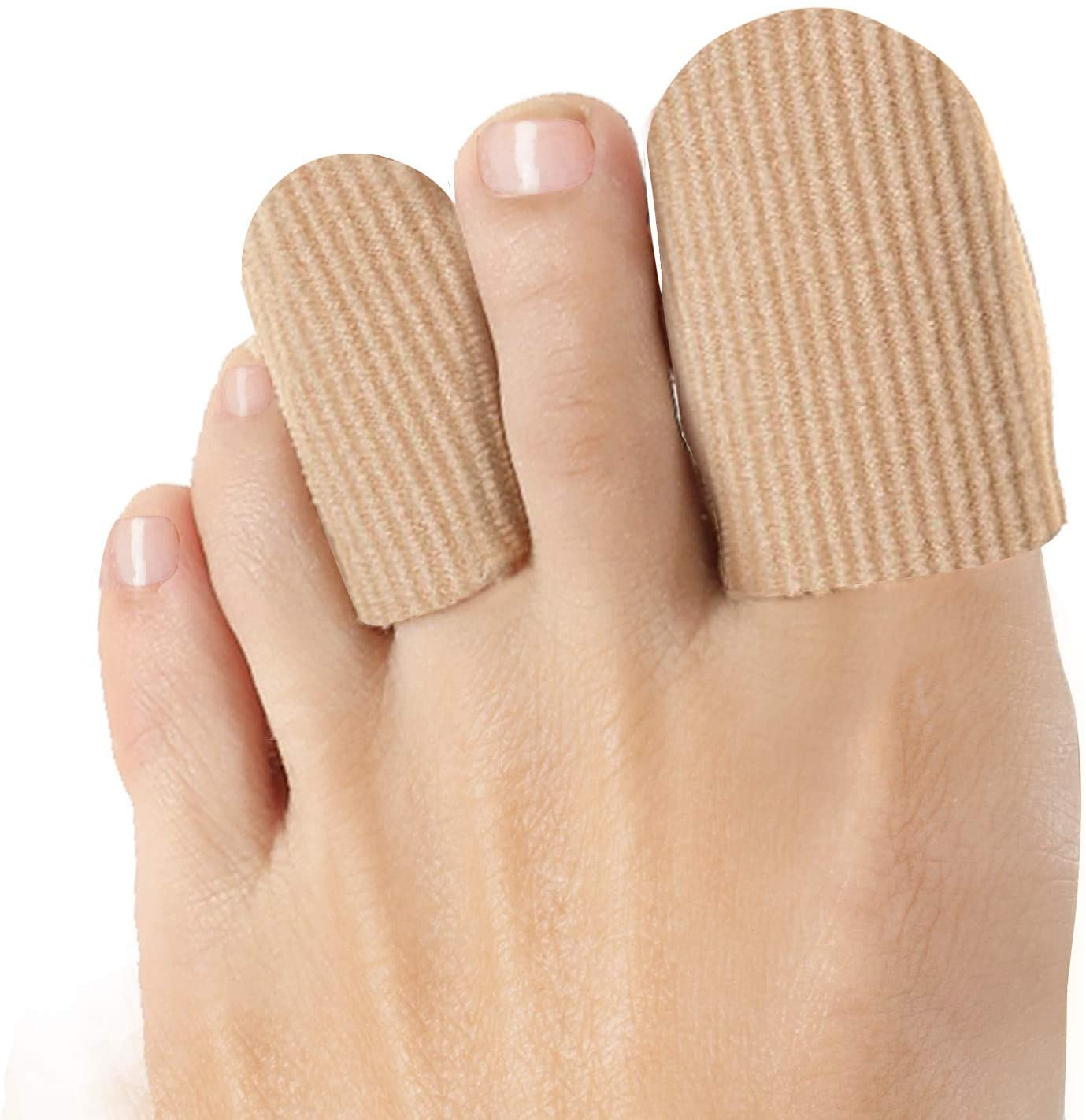 10Pack Toe Caps Closed Toe Surface Fabric Sleeve Protectors with Gel Lining, Pre