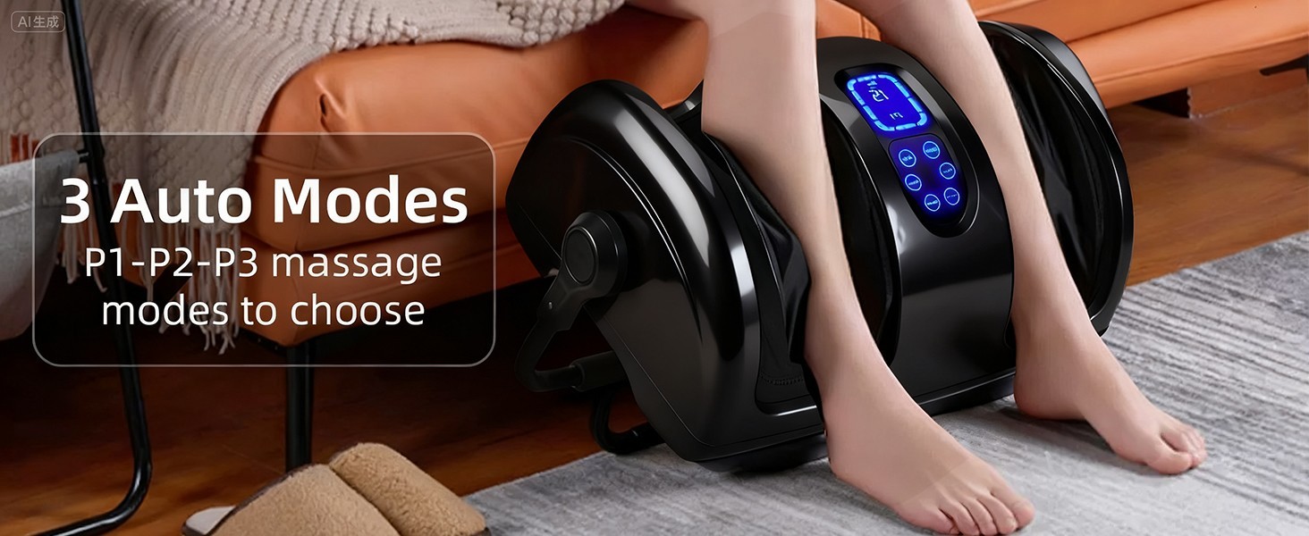 Foot Calf Massager Shiatsu Kneading Heated with 360° Adjustable Handle LEDScreen