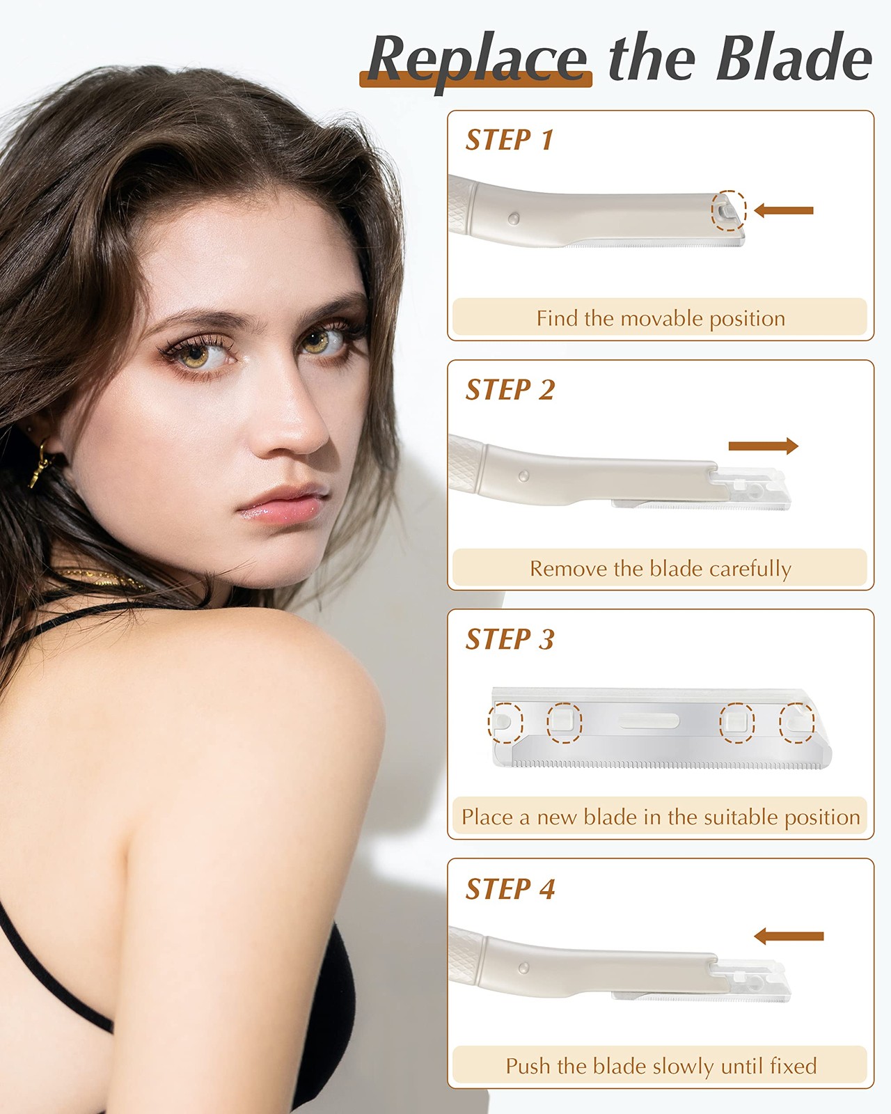 Dermaplane Razor for Face 1 Count (Pack of 1), Silver – 20 Blade Refills