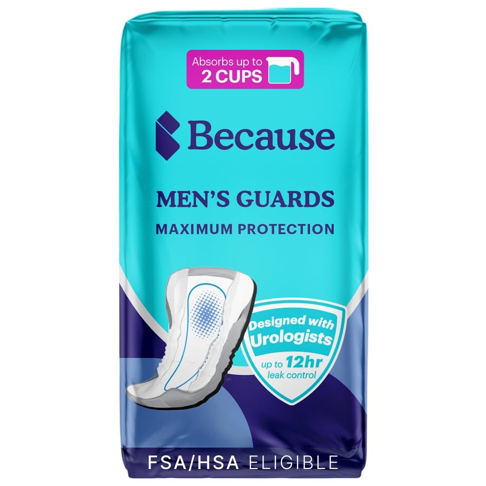 20 Count (Pack of 1), Because Premium Guards for Men – 20 Pack Discreet,…