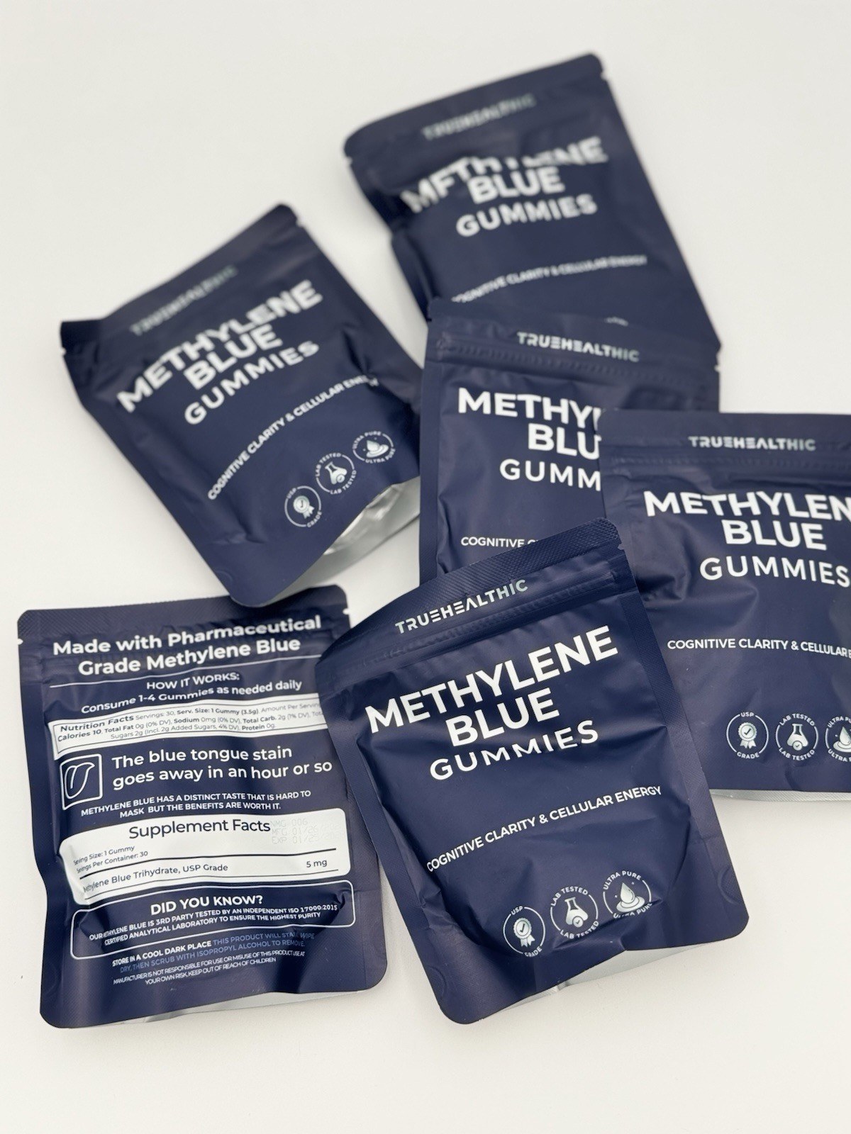 TrueHealthic Blue Gummies 30 count for Cognitive Clarity, Energy 6pc