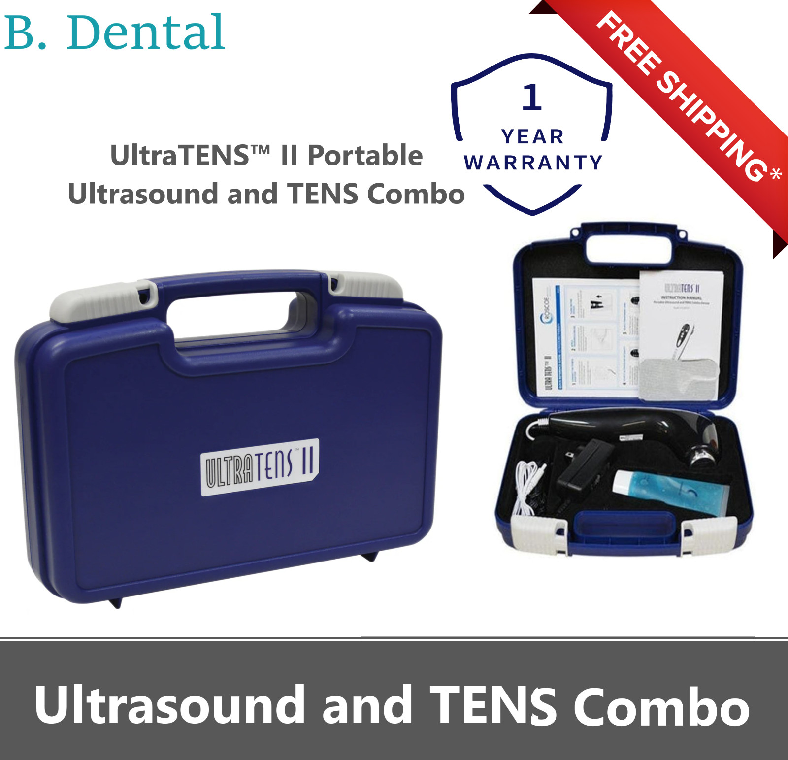 Ultra TENS II Healing Electronic, Physical Therapy Tens Ultrasound, 1 Year Warnt