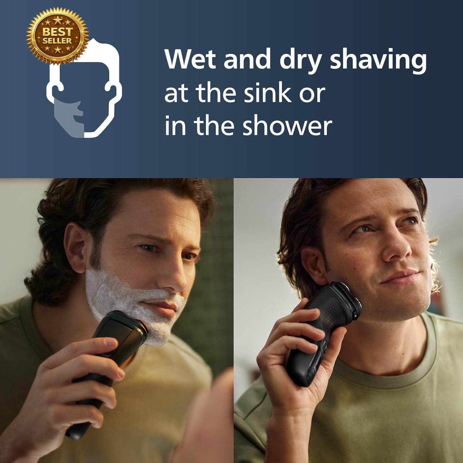 Shaver 3900 Series, Wet and Dry Electric Shaver, P-Cap, Travel Pouch, Charging S