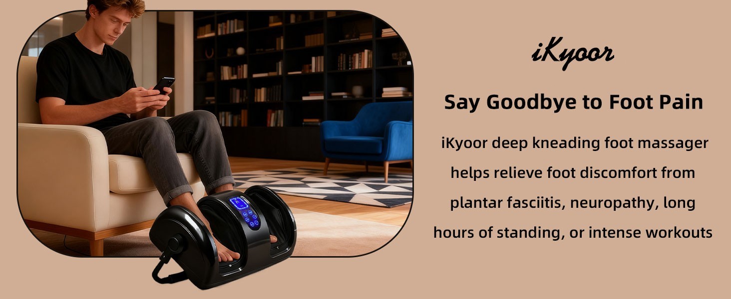 Foot Calf Massager Shiatsu Kneading Heated with 360° Adjustable Handle LEDScreen
