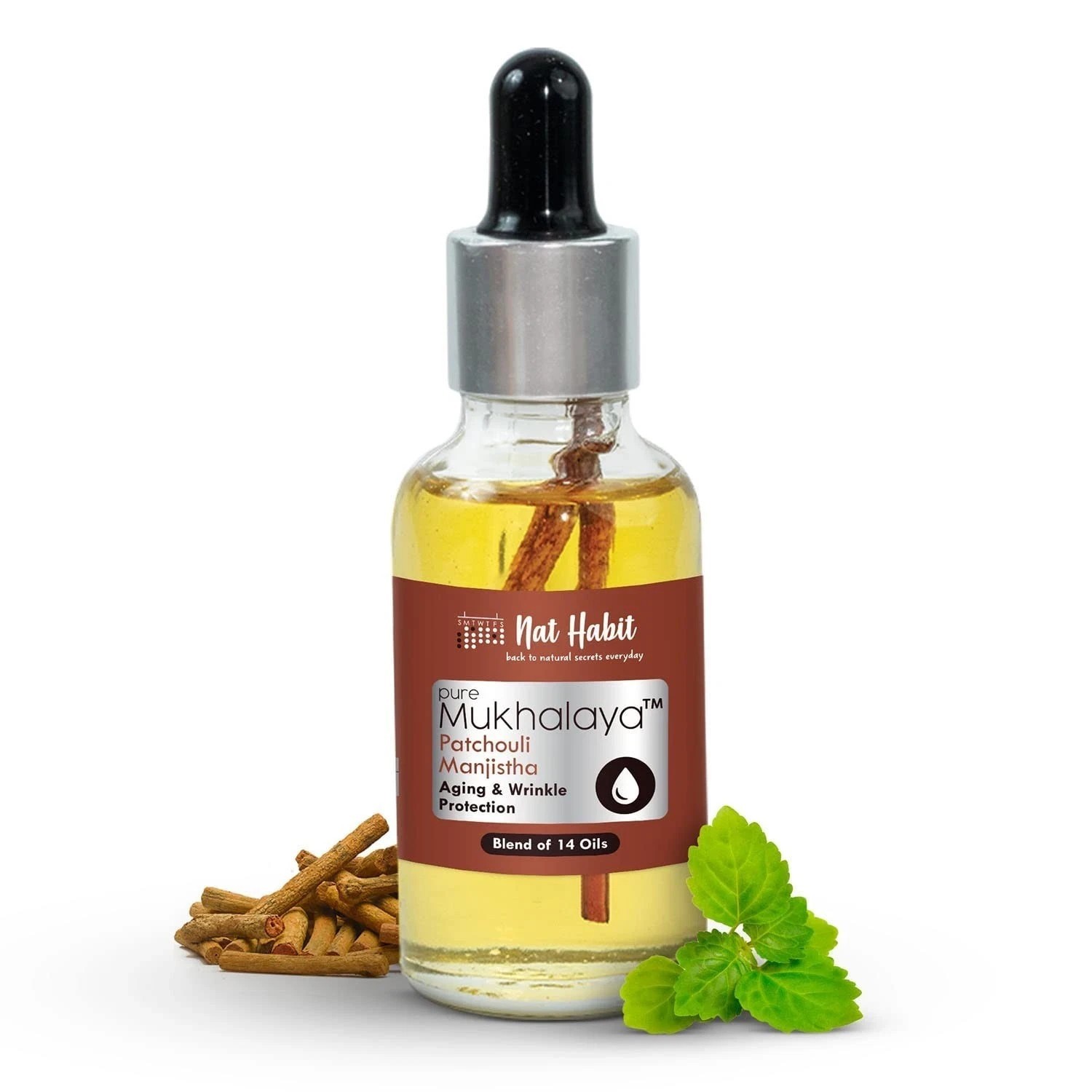Nat Habit Patchouli Manjistha Mukhalaya Face Oil Mineral Oil or Chemicals 30ml