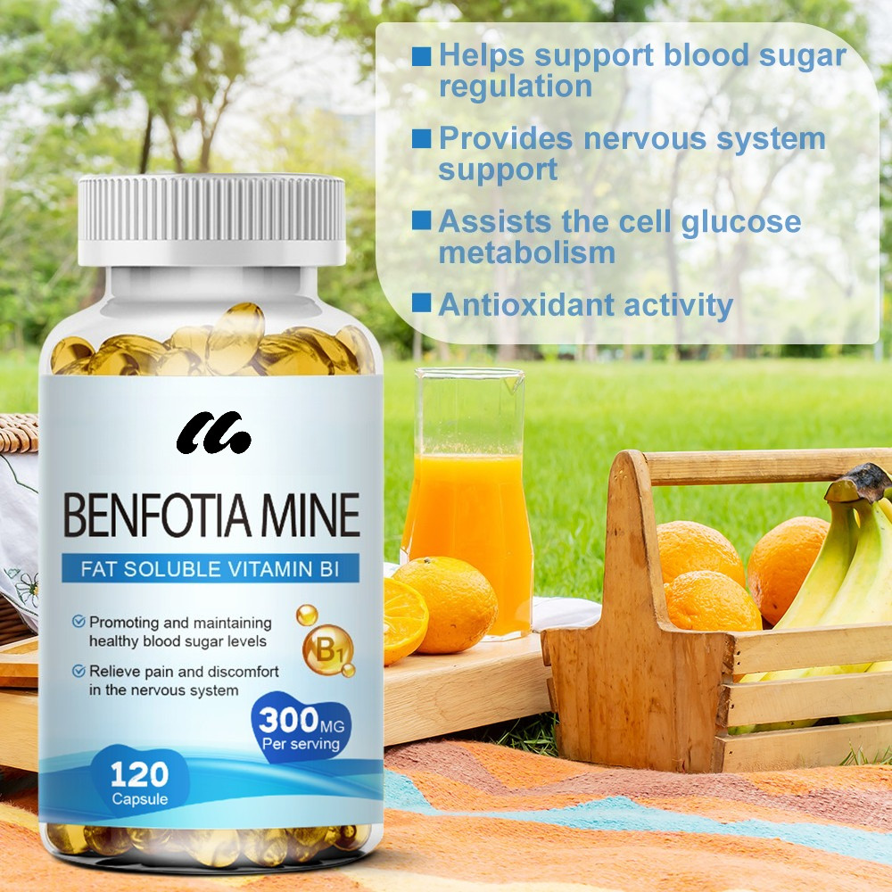 300mg Benfotiamine Capsules Fat Soluble Thiamine Vitamin B1 NON-GMO,Gluten Free