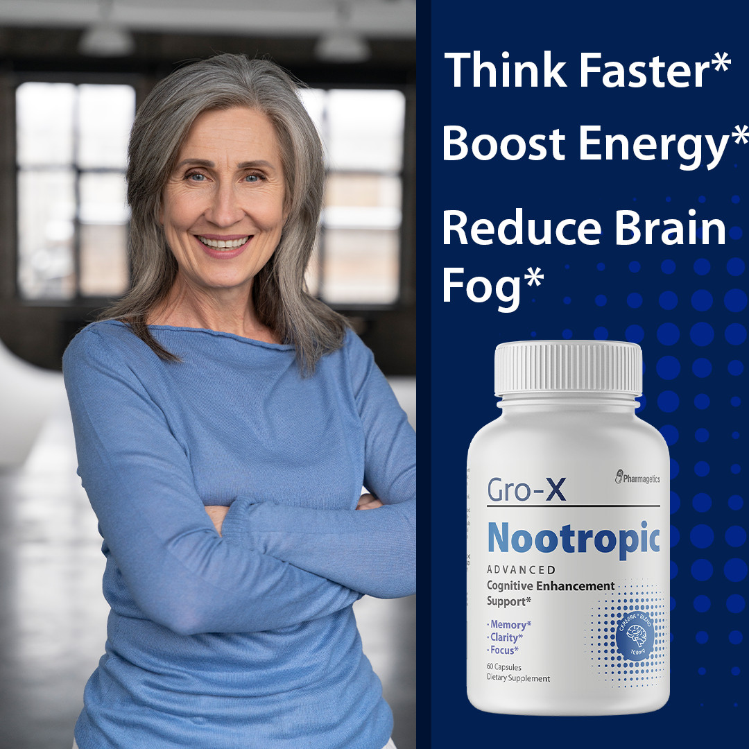 Gro-X Nootropic Cognitive Enhancement Support 3 Bottles 180 Capsules